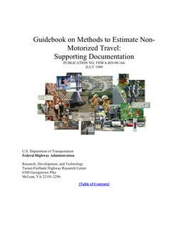 Guidebook on Methods to Estimate Non-Motorized Travel