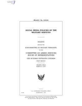 Social Media Policies of the Military Services Committee