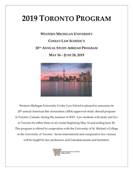 2019 Toronto Program