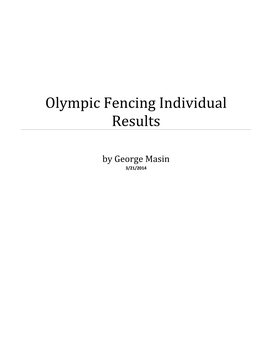 Olympic Fencing Individual Results