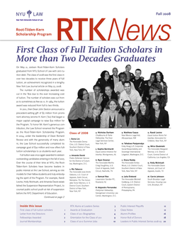 Root-Tilden-Kern Scholarship Program Rtknews First Class of Full Tuition Scholars in More Than Two Decades Graduates