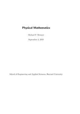 Physical Mathematics