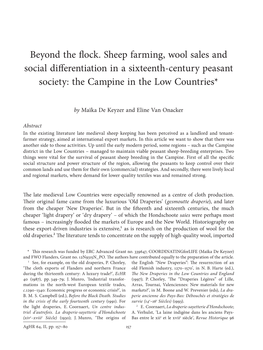 Beyond the Flock. Sheep Farming, Wool Sales and Social Differentiation in a Sixteenth-Century Peasant Society: the Campine in the Low Countries*