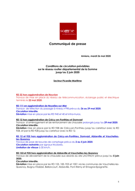 Communiqué De Presse