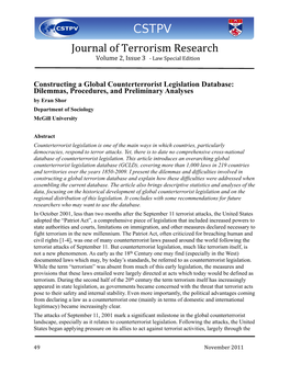 Journal of Terrorism Research Volume 2, Issue 3 - Law Special Edition