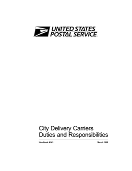 City Delivery Carriers Duties and Responsibilities