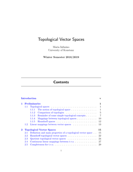 Topological Vector Spaces