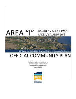 Electoral Area "I" Official Community Plan Bylaw No. 2683, 2016