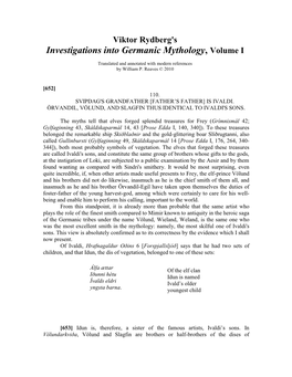 Investigations Into Germanic Mythology, Volume I