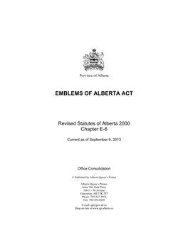 Emblems of Alberta Act