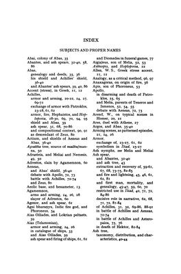 SUBJECTS and PROPER NAMES Abai, Colony of Abas, 35 Abantes