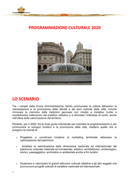 Programma Eventi Culturali 2020