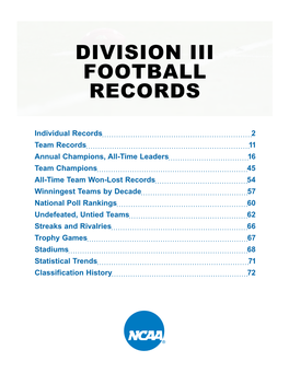 Division Iii Football Records