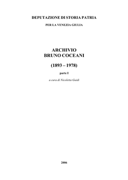 Archivio Bruno Coceani