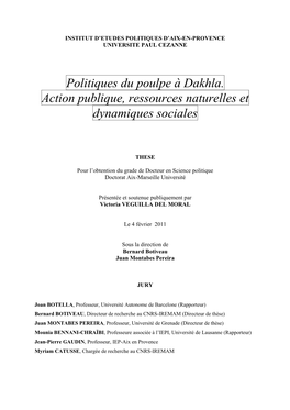 Politiques Du Poulpe À Dakhla. Action Publique, Ressources Naturelles Et Dynamiques Sociales