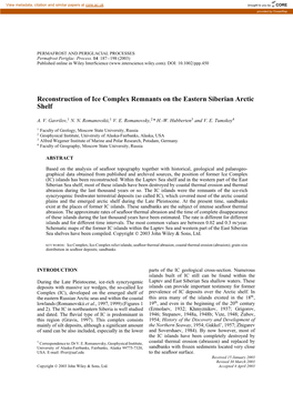 Reconstruction of Ice Complex Remnants on the Eastern Siberian Arctic Shelf