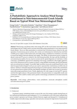 A Probabilistic Approach to Analyze Wind Energy Curtailment in Non-Interconnected Greek Islands Based on Typical Wind Year Meteorological Data