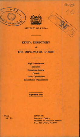 · Kenya Directory the Diplomatic Corps