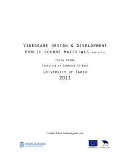 Videogame Design & Development Public Course Materials