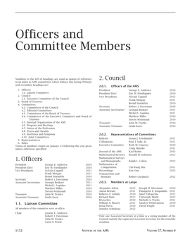 AMS Officers and Committee Members