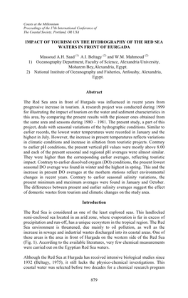 Poster Papers: Impact of Tourism on The