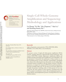 Single-Cell Whole-Genome Amplification and Sequencing