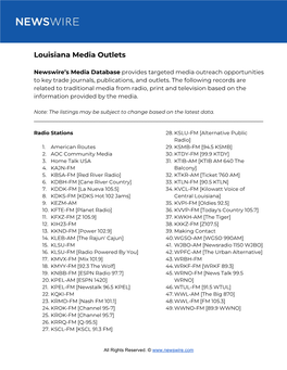 Louisiana Media Outlets