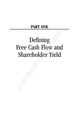 Defining Free Cash Flow and Shareholder Yield
