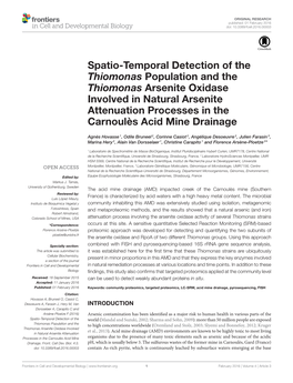 Spatio-Temporal Detection of the Thiomonas