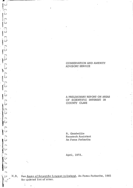 Areas of Scientific Interest of County Clare 1972