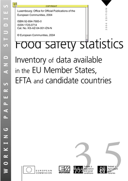 Food Safety Statistics Inventory of Data Available in the EU Member States, EFTA and Candidate Countries