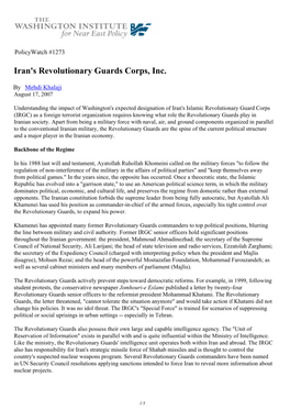 Iran's Revolutionary Guards Corps, Inc