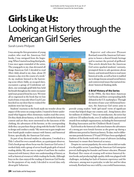 Girls Like Us: Looking at History Through the American Girl Series Sarah Lewis Philpott