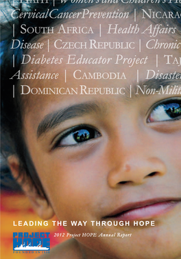 2012 Project HOPE Annual Report Project HOPE Annual Report | 1