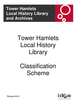 Tower Hamlets Local History Library Classification Scheme