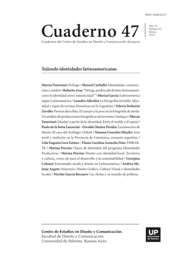Cuaderno 47 2014 Cuadernos Del Centro De Estudios En Diseño Y Comunicación [Ensayos]