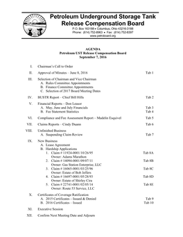 Ohio Petroleum Underground Storage Tank Release Compensation Board