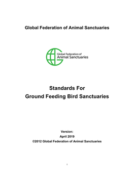 Standards for Ground Feeding Bird Sanctuaries