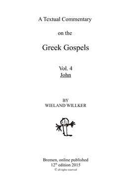 Textual Commentary on the Gospel of John