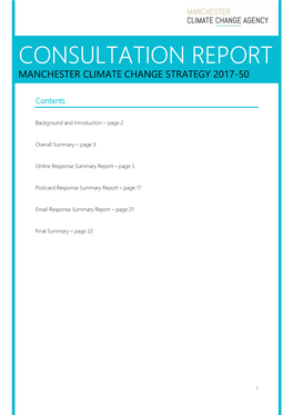 Consultation Report Manchester Climate Change Strategy 2017-50