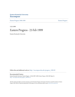 Eastern Progress 1998-1999 Eastern Progress