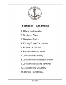 Section IV – Landmarks