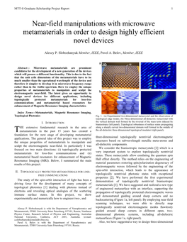 Near-Field Manipulations with Microwave Metamaterials in Order to Design Highly Efficient Novel Devices