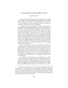 Legal Access to the Global Cloud