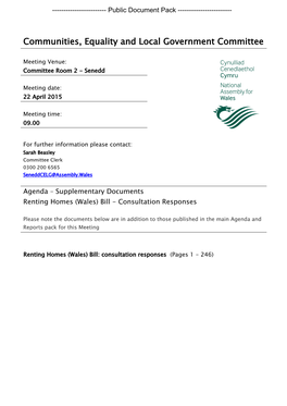 Renting Homes (Wales) Bill - Consultation Responses