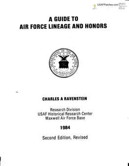 A Guideto Air Force Lineage and Honors