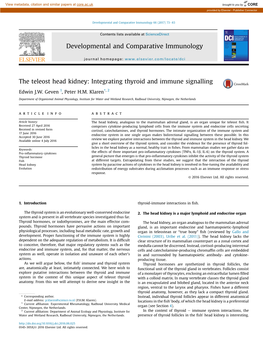 The Teleost Head Kidney: Integrating Thyroid and Immune Signalling