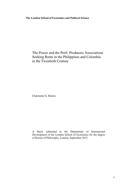 The Power and the Peril: Producers Associations Seeking Rents in the Philippines and Colombia in the Twentieth Century