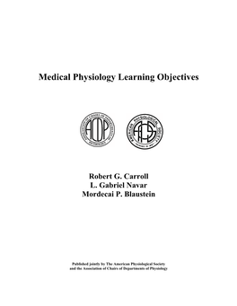 Medical Physiology Learning Objectives
