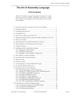 The Art of Assembly Language